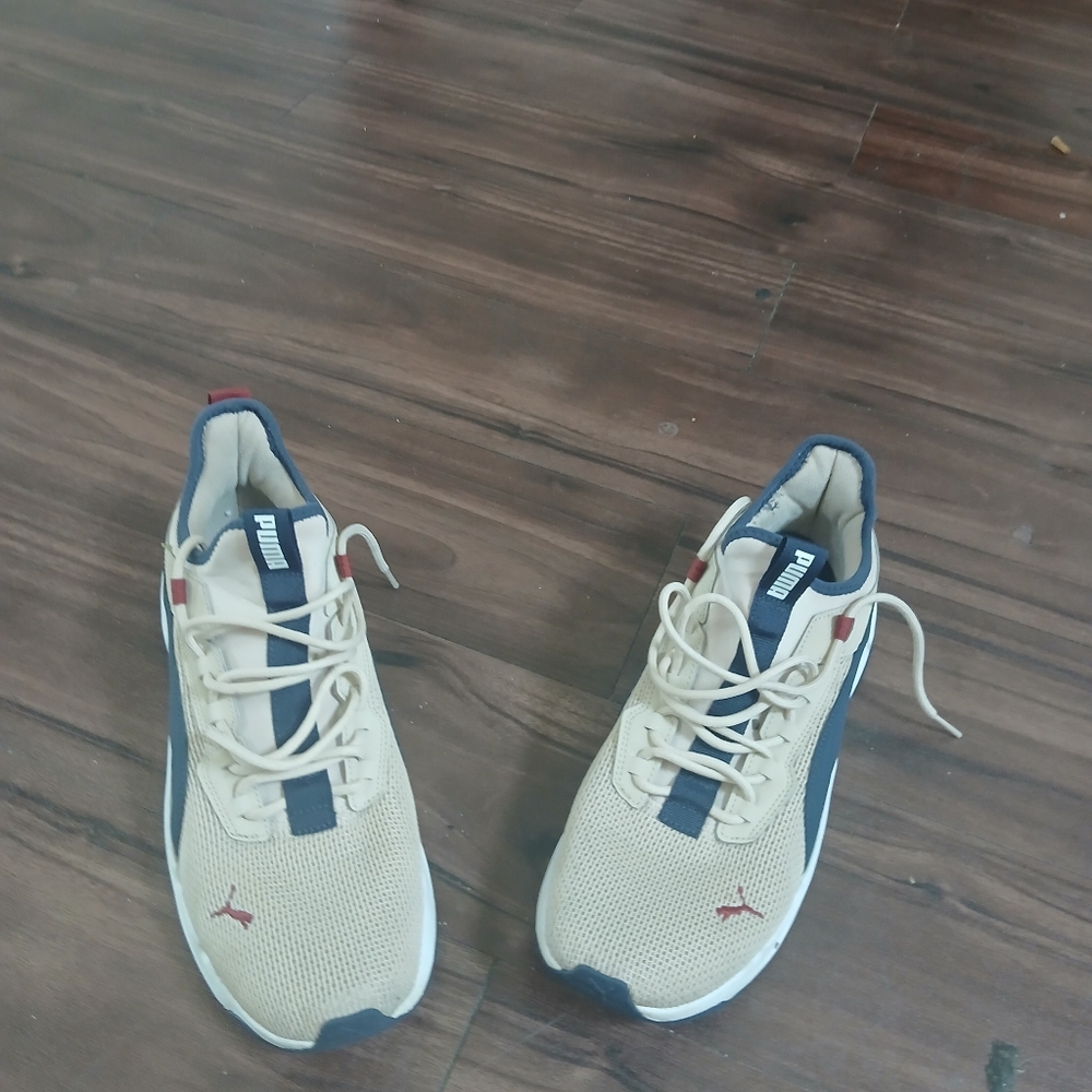 Puma Men's Tan and Navy Sneakers - Picture 2 of 6